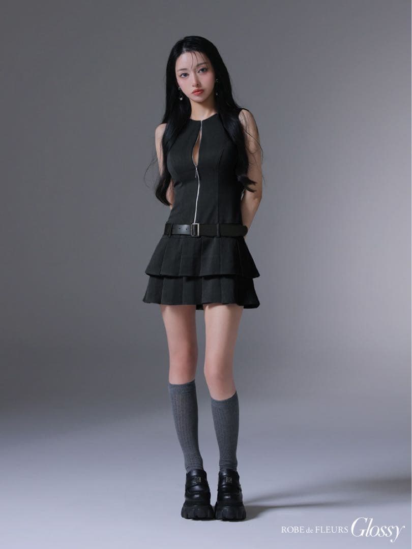 ブラック4307ローブドフルールグロッシー　AngelRSugar キャバドレス