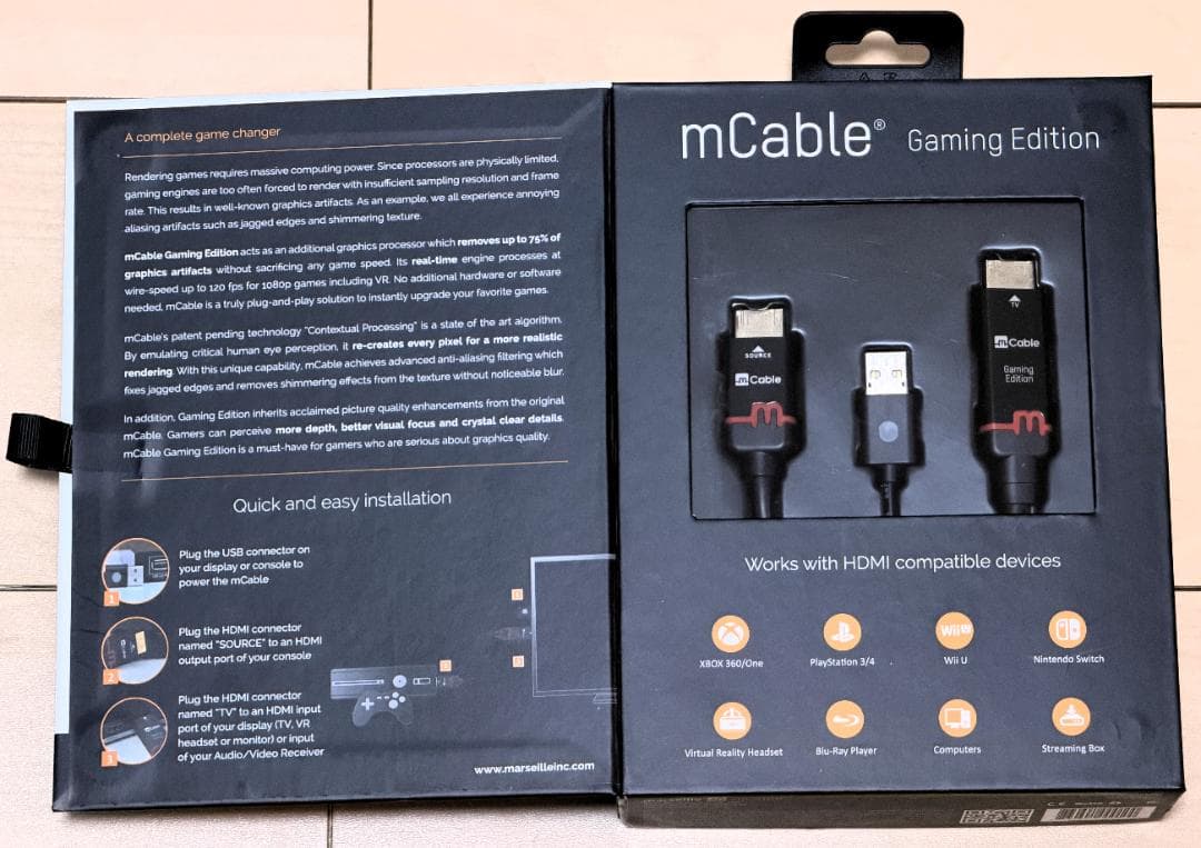 mCable Gaming Edition 3ft HDMIケーブル