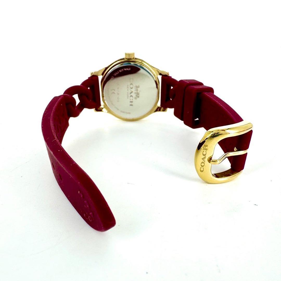 【箱・ほぼ未使用】COACH コーチ ゴールド シグネチャー ラバー 腕時計