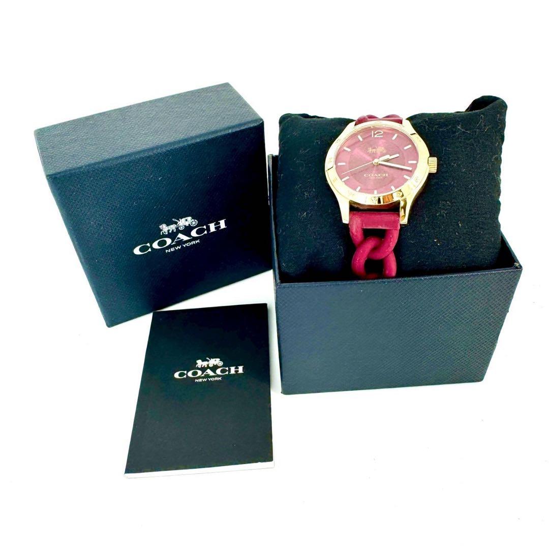 【箱・ほぼ未使用】COACH コーチ ゴールド シグネチャー ラバー 腕時計