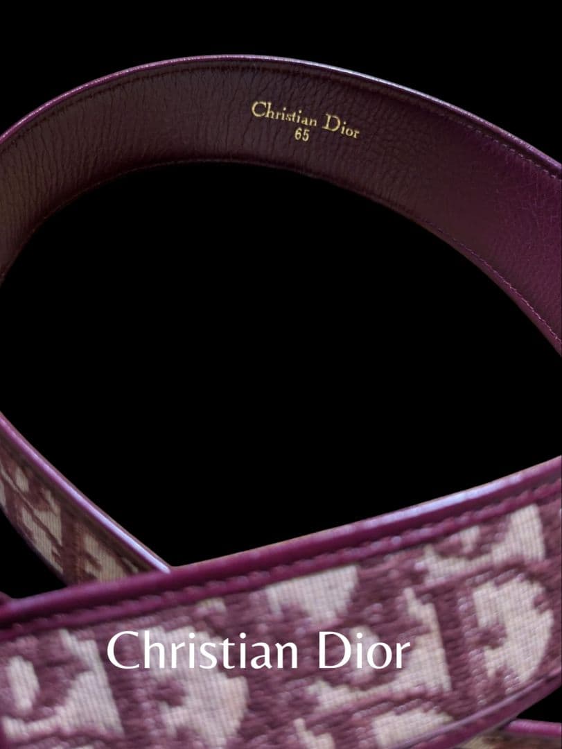 希少 美品 ヴィンテージ ディオール ベルトトロッター ボルドー 総柄