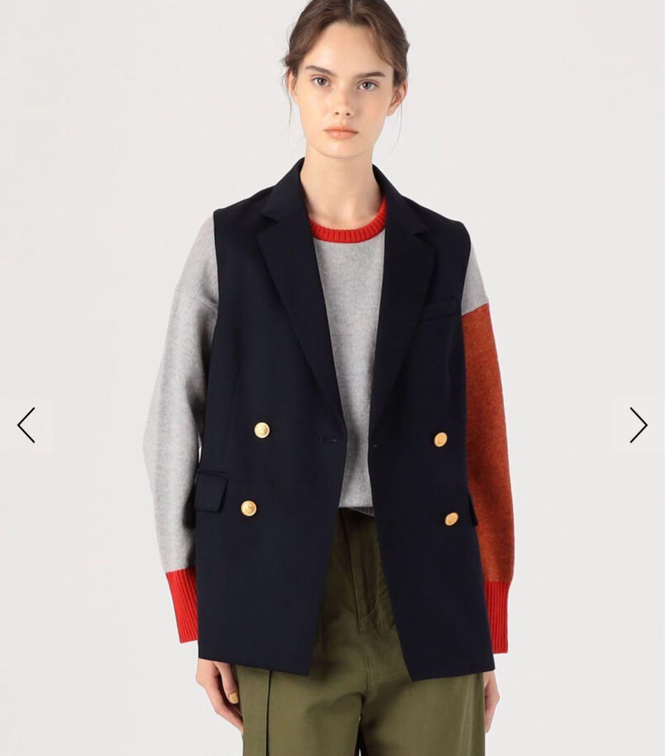 トゥモローランド MACPHEE ウールギャバジン ダブルブレストジレ