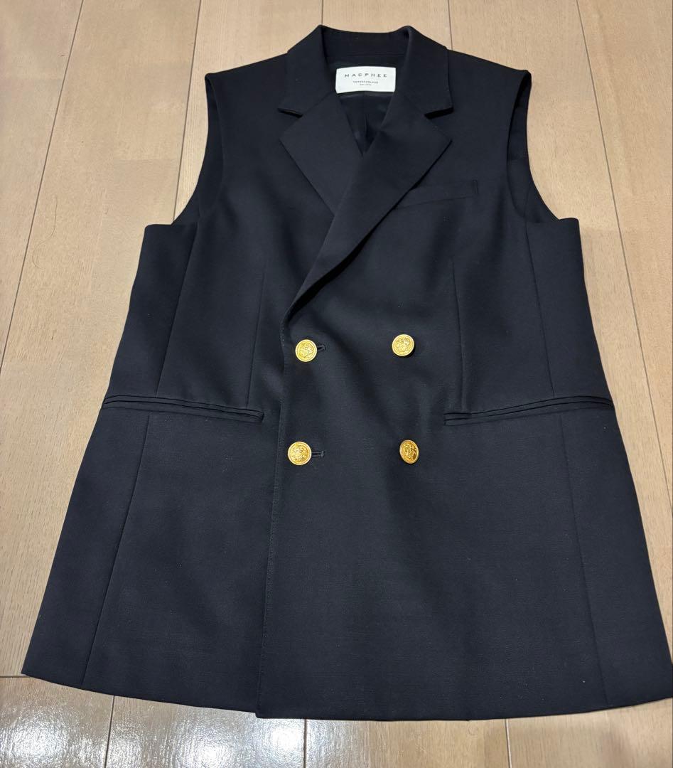 トゥモローランド MACPHEE ウールギャバジン ダブルブレストジレ