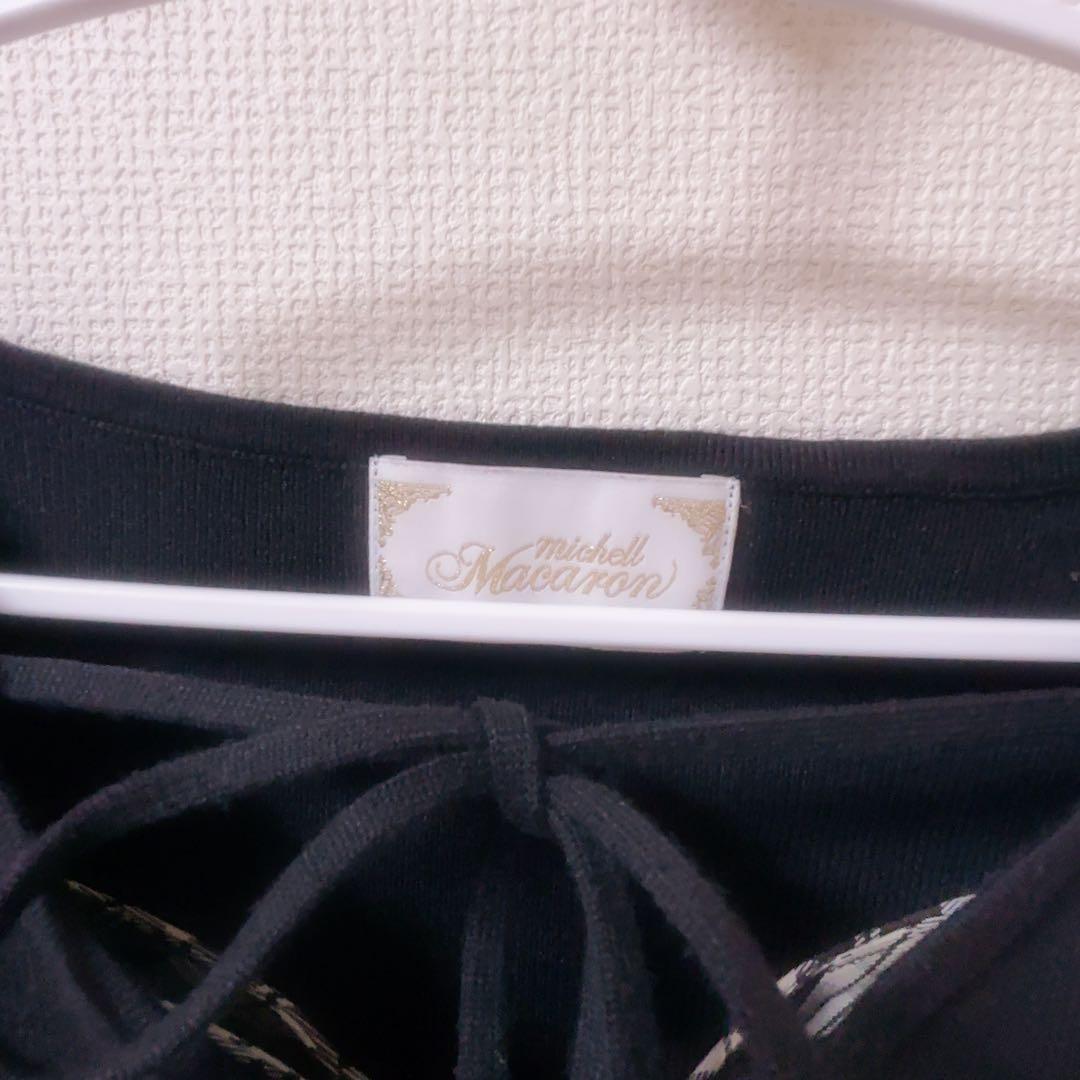 michellMacaron ボレロsetチェックプリーツワンピ xs