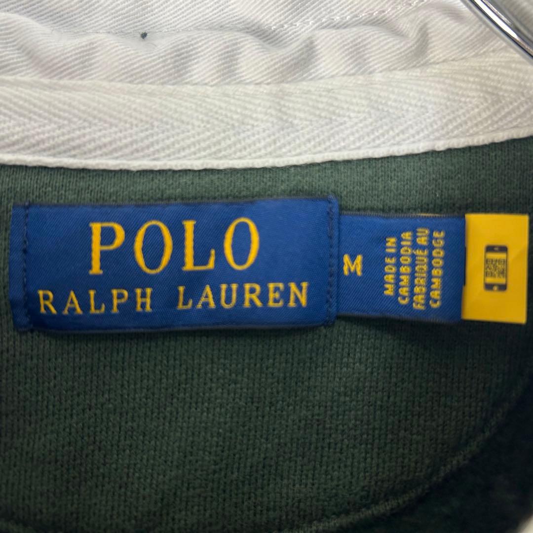 ラルフローレン 刺繍ロゴ 長袖 ラガーシャツ カーキ M 5079
