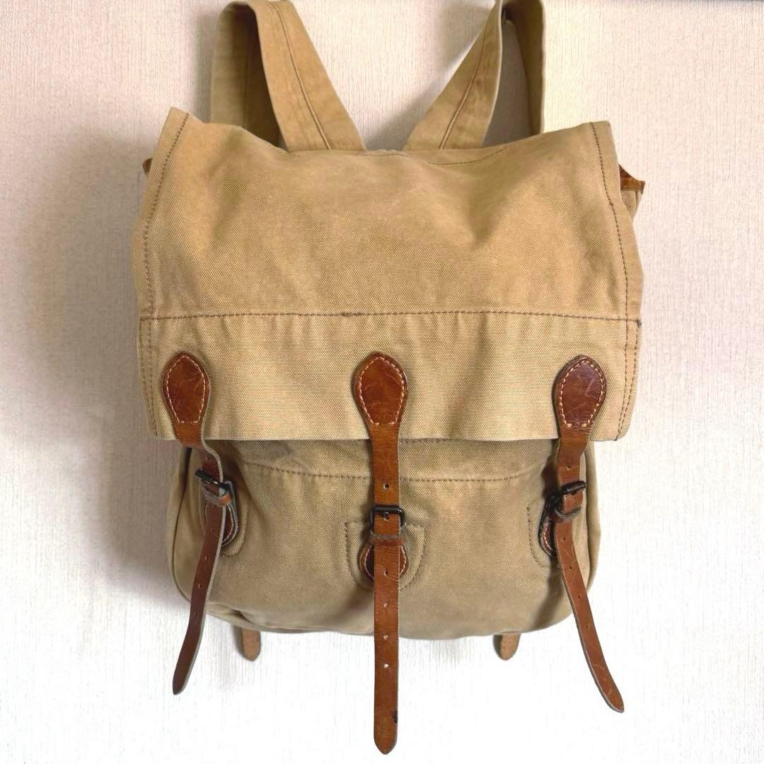 希少　ダブルアールエル　キャンバス地バックパック　ミリタリー山岳部隊サンプリング