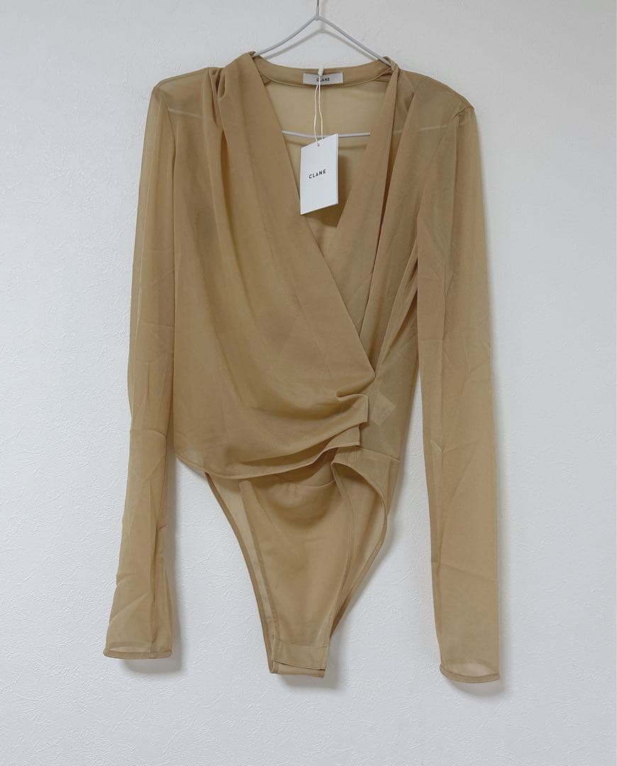 トップス CLANE sheer drape bodysuits