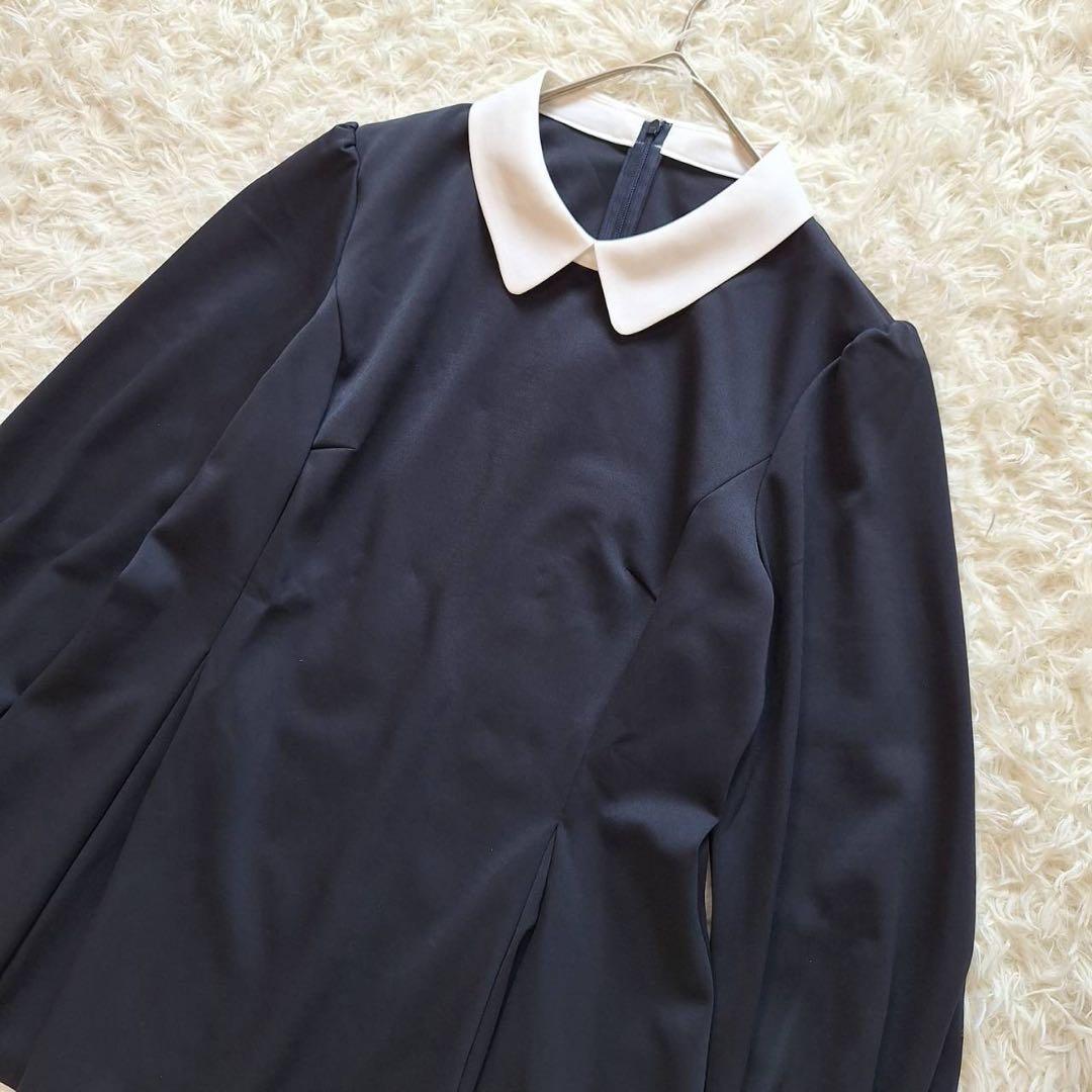 美品✨2025年 Rene ルネ 白襟ブラウス ペプラム チュニック ブラック