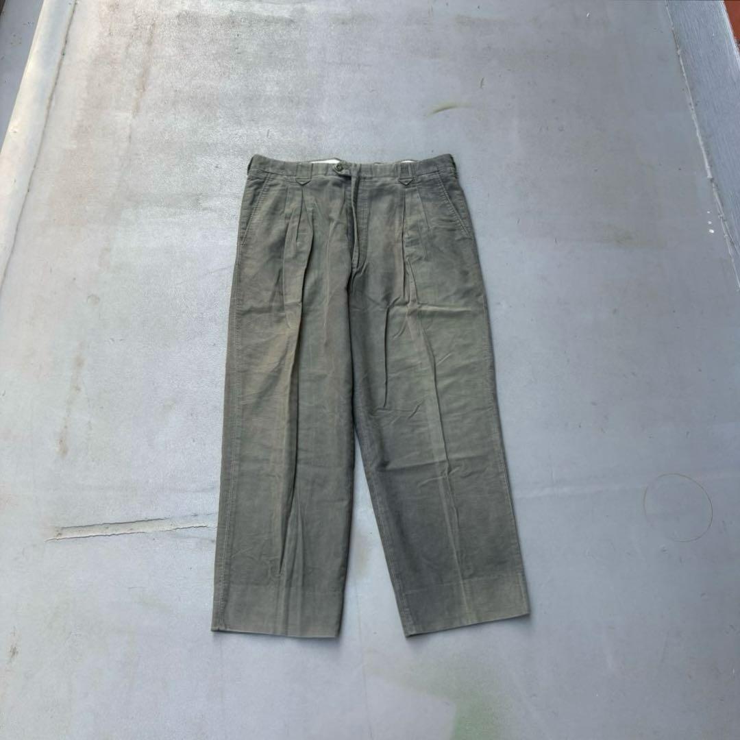 80s Givenchy イタリア製　２タック　スラックス　モールスキン　パンツ