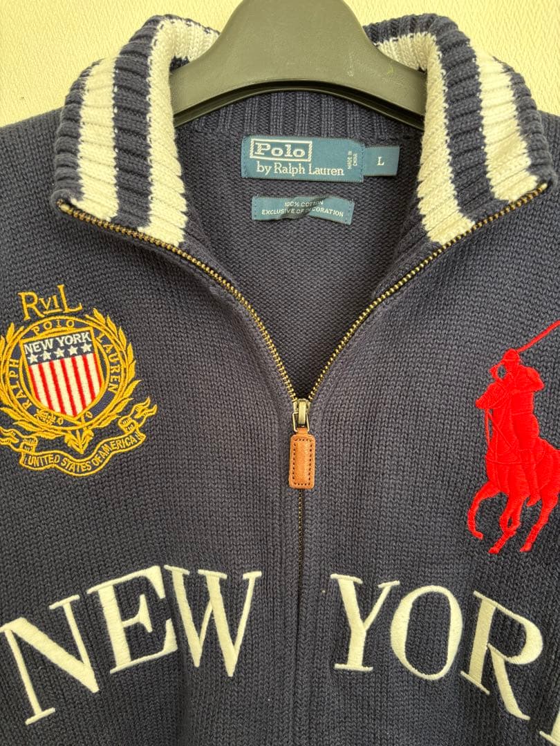 Polo Ralph Lauren ネイビー ジップアップセーター