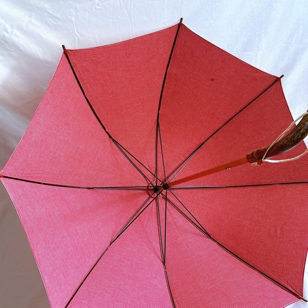 45R 45rpm 日傘 ケース付き ヒッコリー　RED 赤　ストライプ　長傘