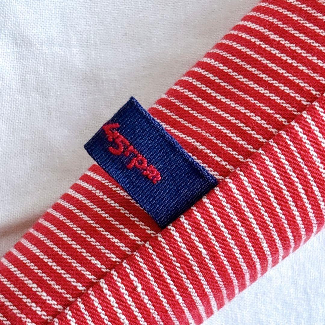 45R 45rpm 日傘 ケース付き ヒッコリー　RED 赤　ストライプ　長傘