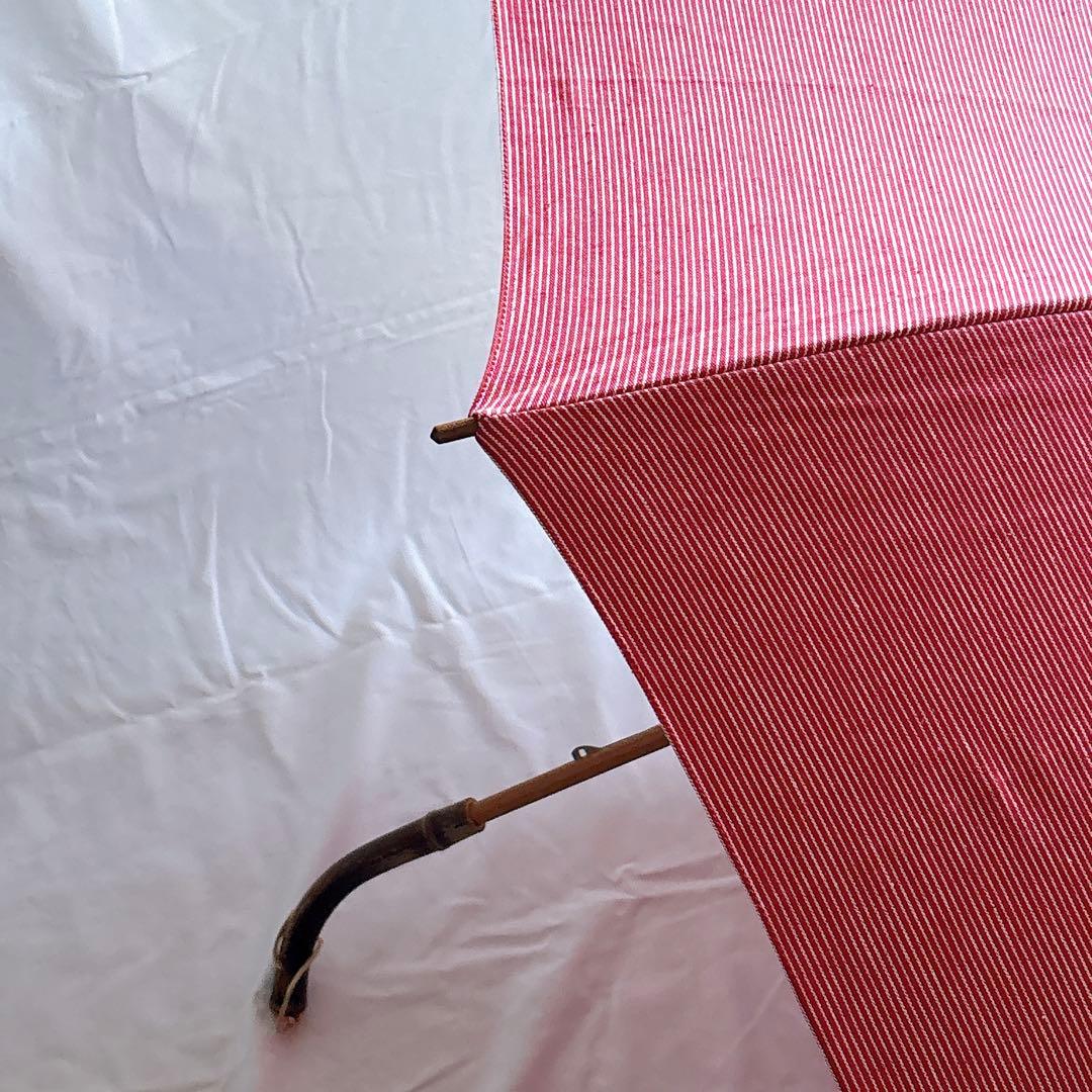 45R 45rpm 日傘 ケース付き ヒッコリー　RED 赤　ストライプ　長傘