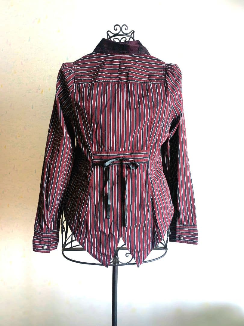 ALGONQUINS ストライプ フリルブラウス