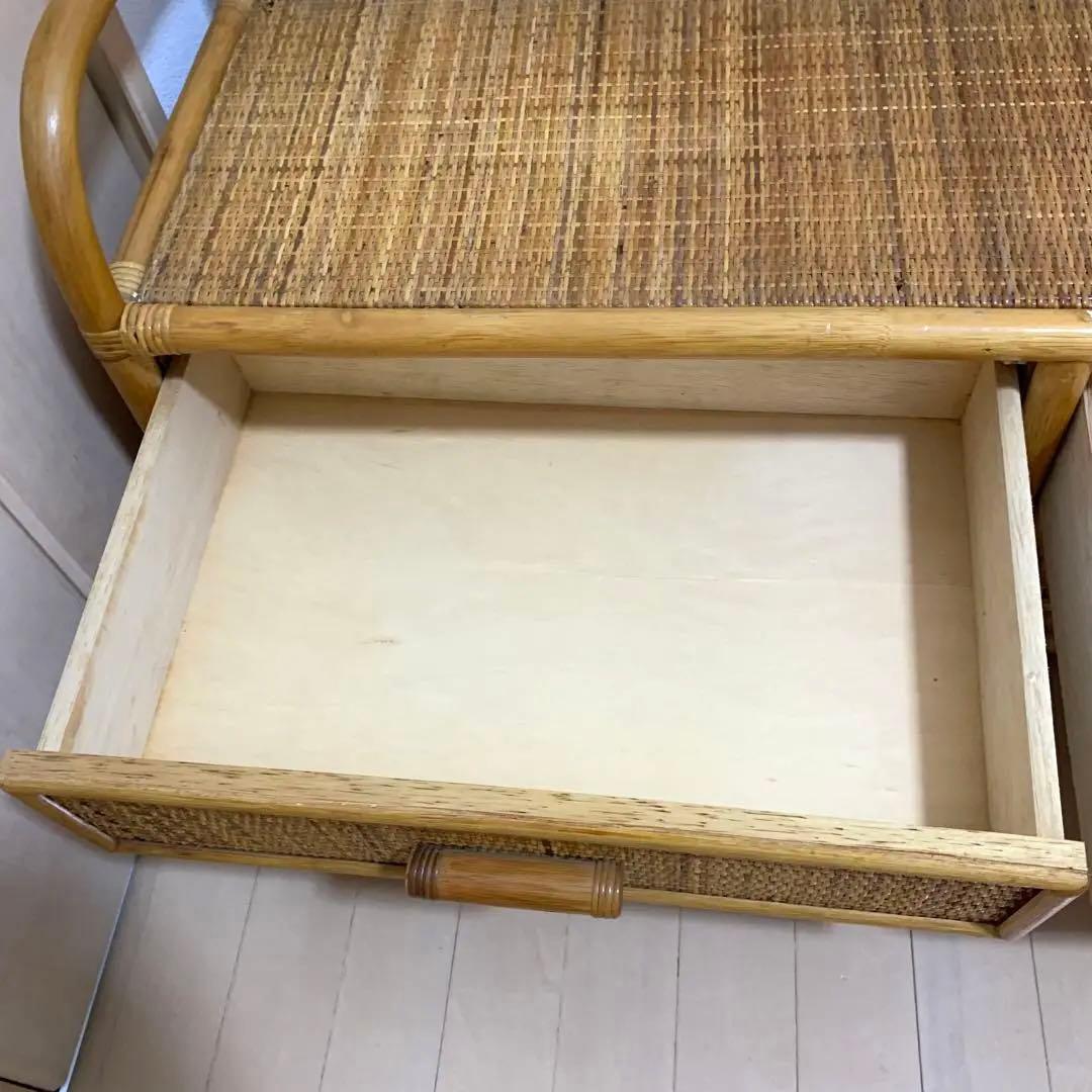 籐　ラタン 製　サイドボードチェスト ヴィンテージ 古家具　横幅108cm
