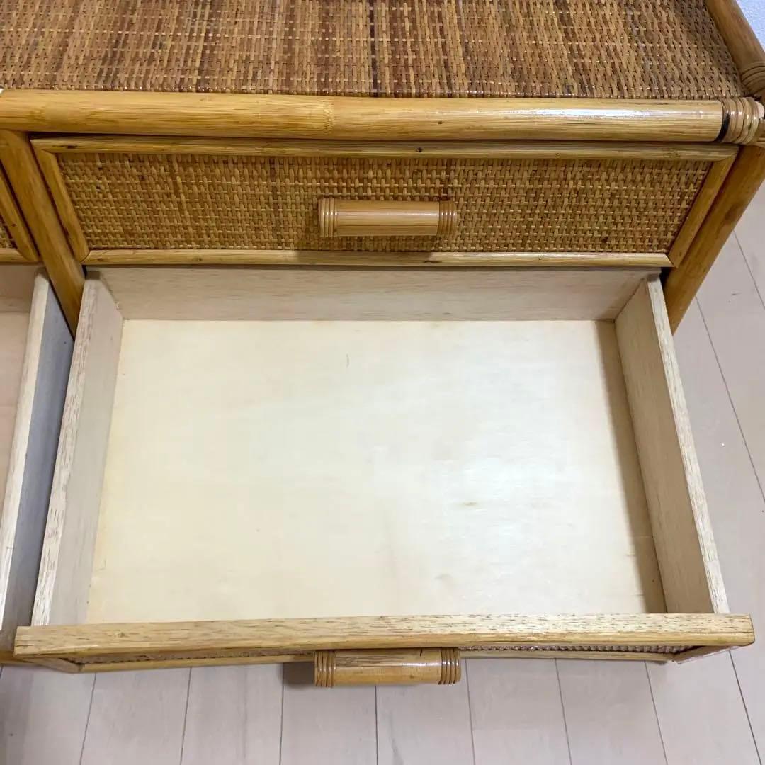 籐　ラタン 製　サイドボードチェスト ヴィンテージ 古家具　横幅108cm