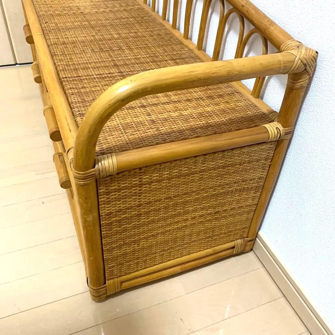 籐　ラタン 製　サイドボードチェスト ヴィンテージ 古家具　横幅108cm