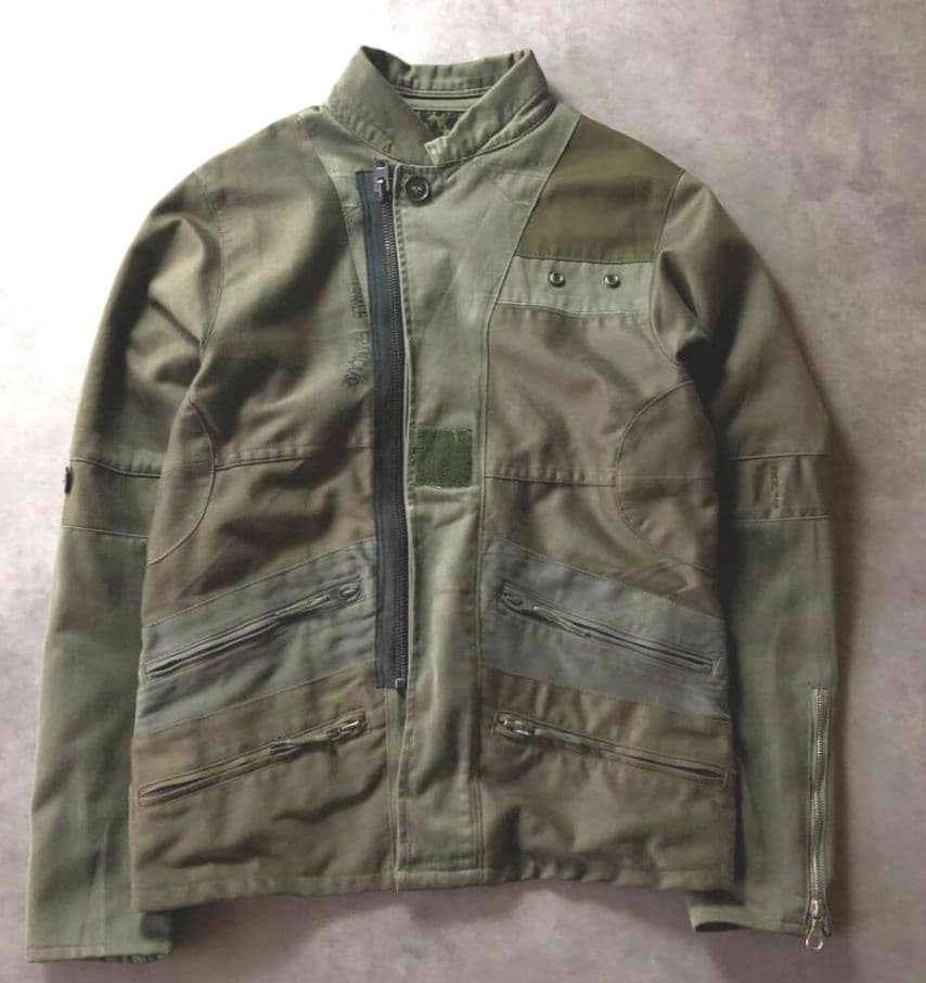 【ouki】ink : フレンチアーミー 再構築 ライダースジャケット M