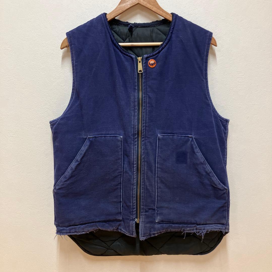 80s〜90s アメリカ製 ヴィンテージ カーハート ベスト M ブルー