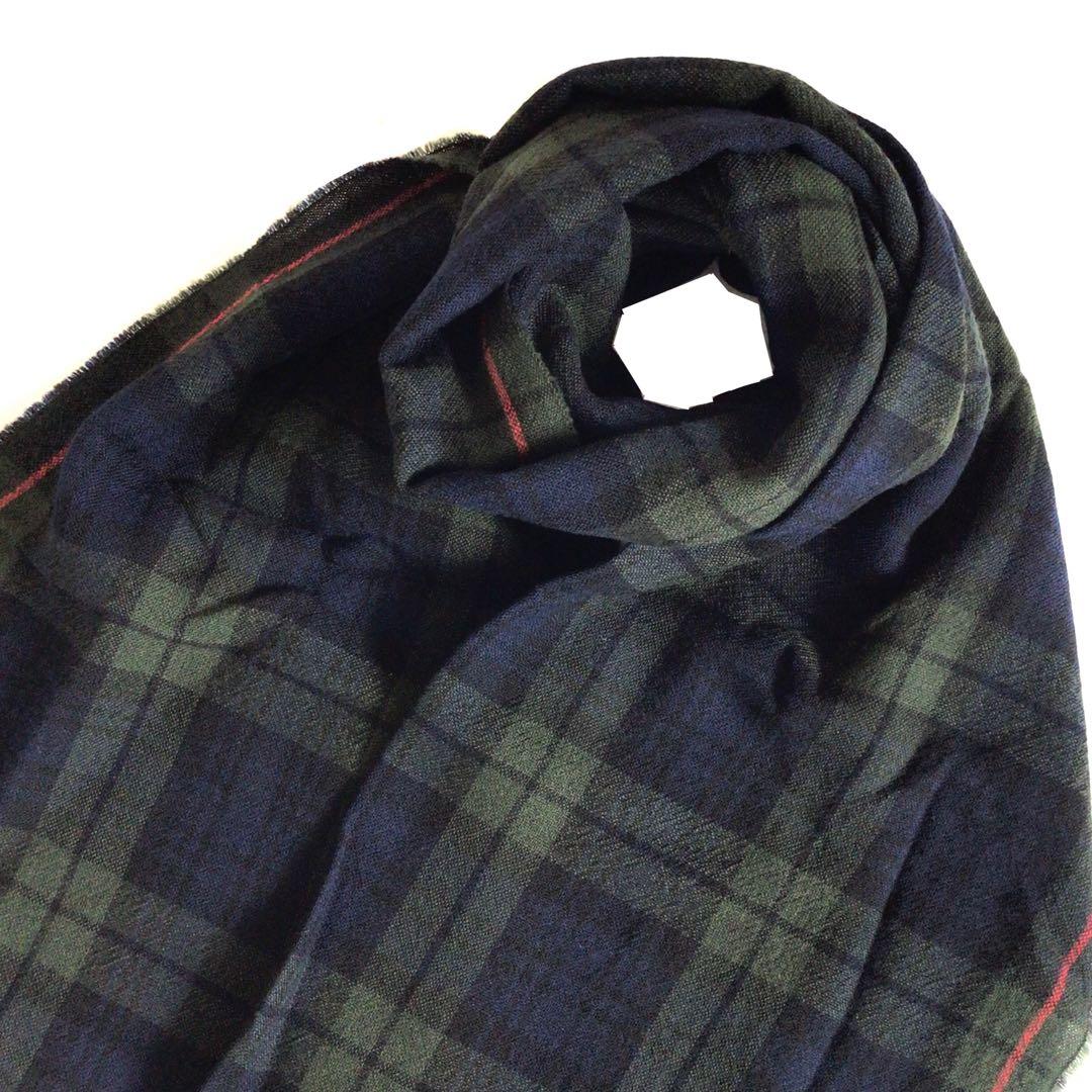 【廃盤希少】Drake’s ネイビーチェックメリノスカーフ アナトミカ 西口修平