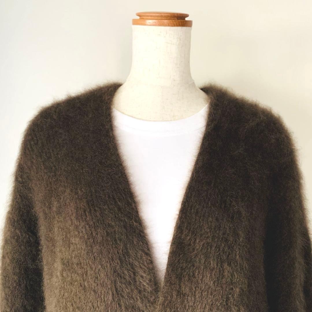 美品✨ガリャルダガランテ ふわふわラクーン100% ロングカーディガン ブラウン