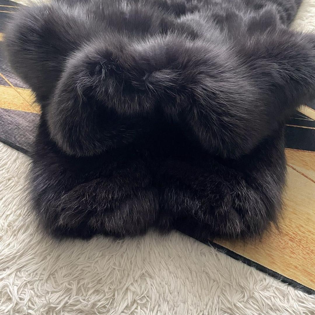 肉厚◎/総丈84 紫/ブルーフロスト/フォックス ファーコート 毛皮 L エンバ