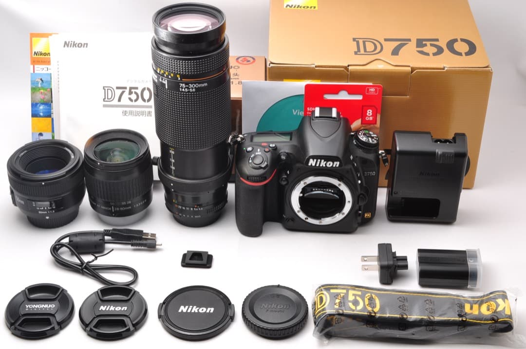 Nikon ニコン D750 単焦点＆標準＆超望遠トリプルレンズセット