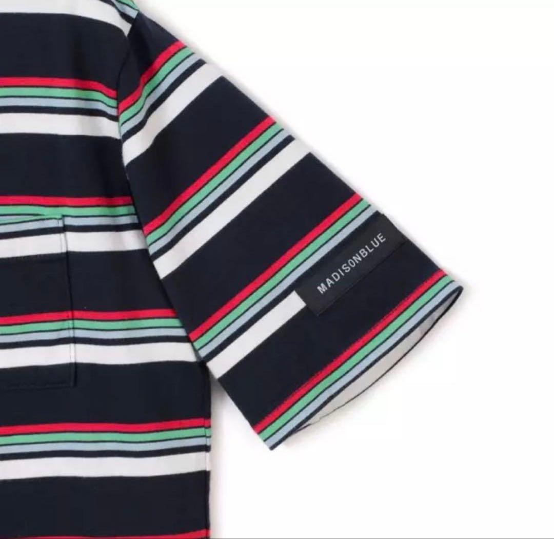 トップス MADISONBLUE STRIPES POCKET TEE