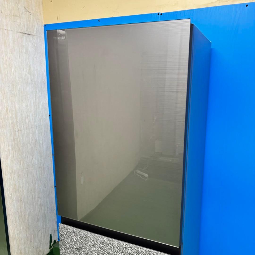 540 冷蔵庫　大型　左開き　300L〜400L ガラストップ　完全動作品