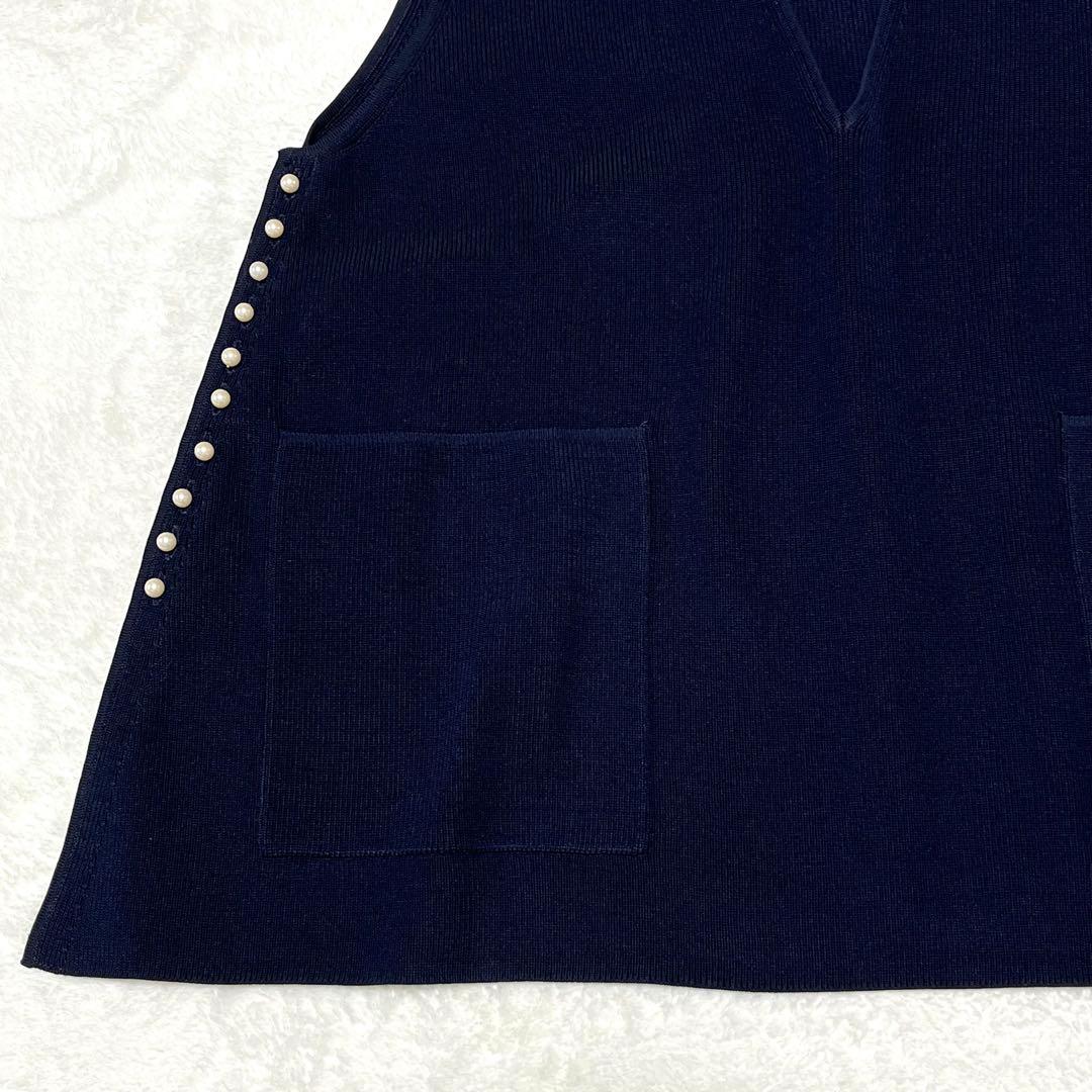 トゥモローランド　ボールジィ　パールコンビＶネックベスト　ネイビー