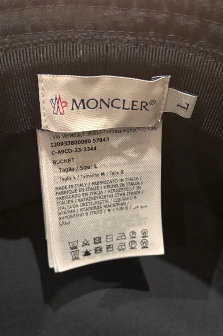 モンクレール バケットハット3B00080 57843 ブラック Lサイズ