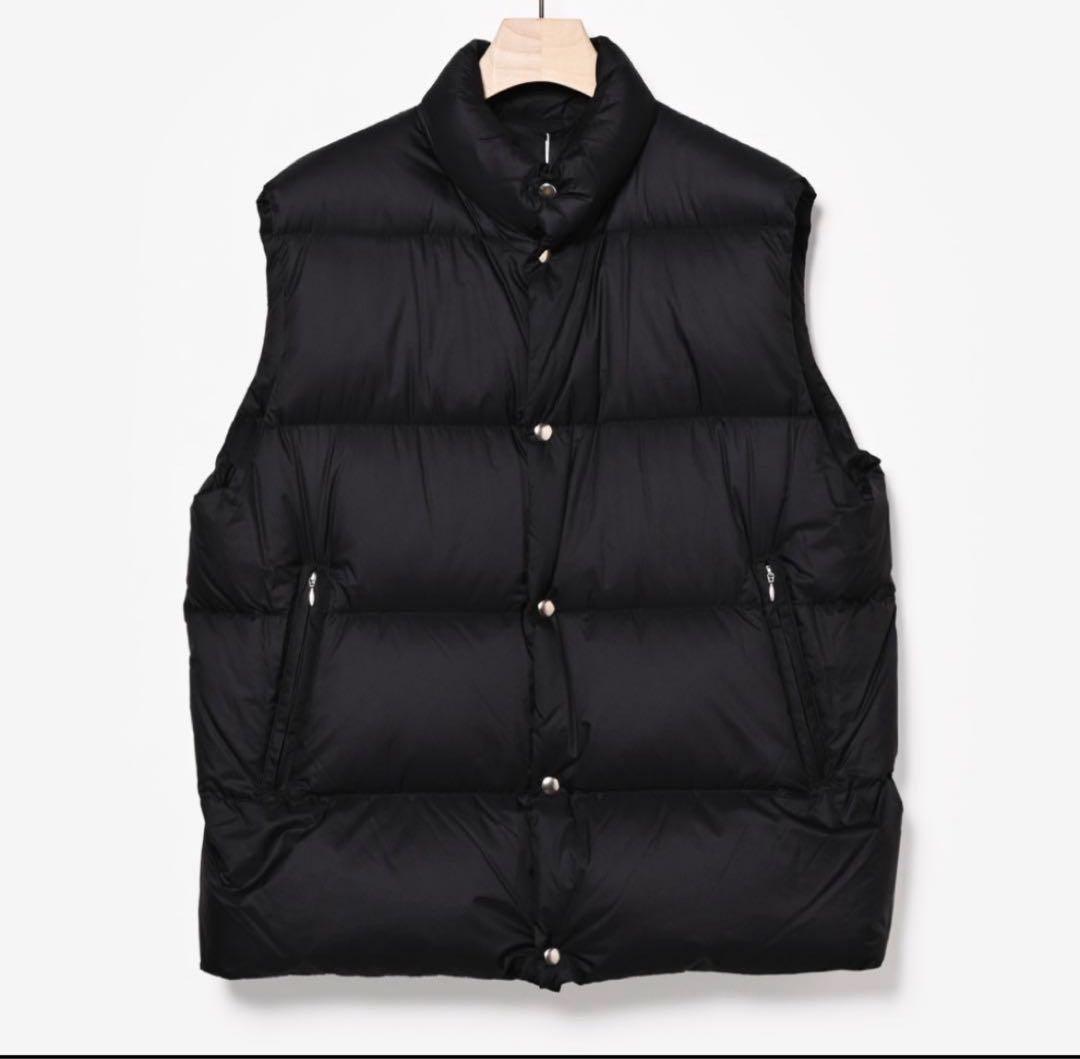 COMOLI DOWN VESTダウンベスト22AW サイズ1 BLACK