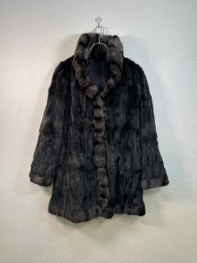 Windsor（ウィンザー）シルク100％ ロシアンリスファーコート ブラック