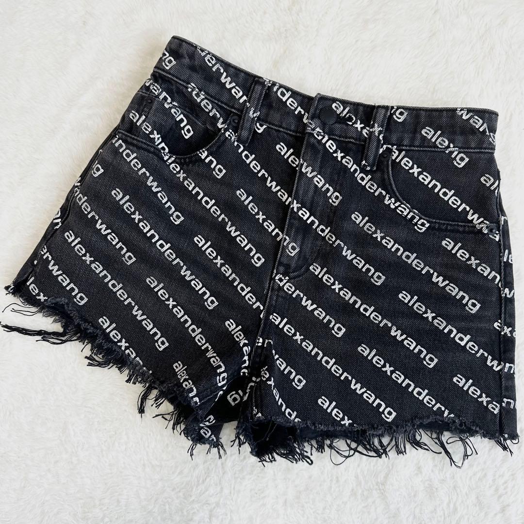 ♩✨alexanderwang ロゴプリント デニム ショートパンツ