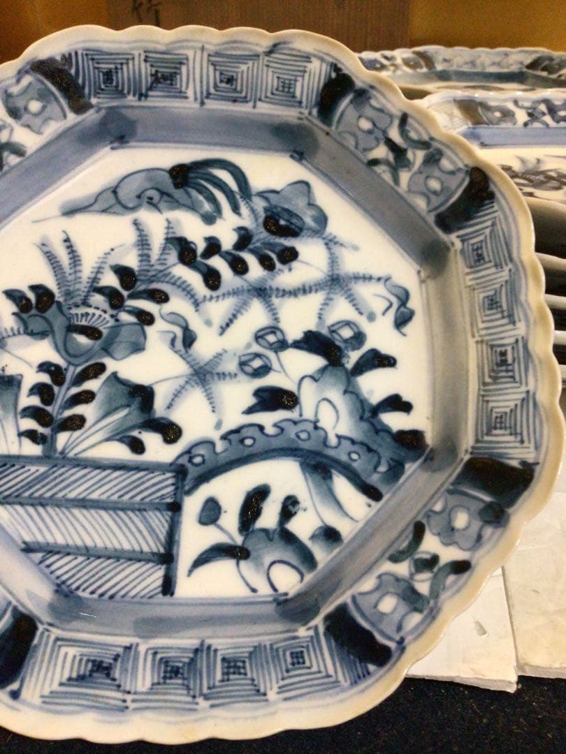 染付 盛出皿20客セット 木箱付き