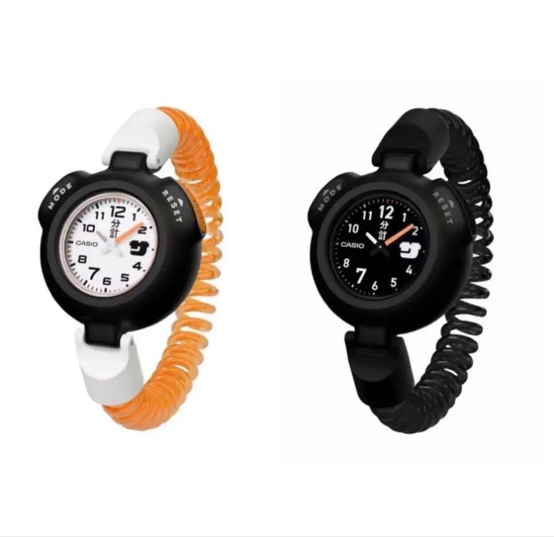 CASIO サ時計 カシオモデル オレンジ ブラック 2色セット