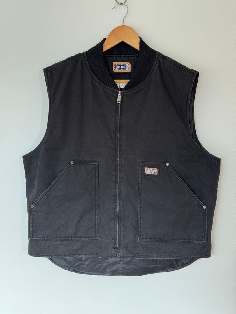 【希少】良品 ビッグスミス ダックベスト XL ブラック フェード ヴィンテージ