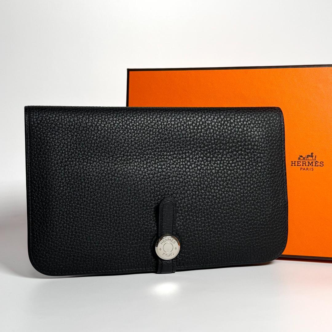 美品 HERMES ブラック 長財布 エルメス ドゴン GM U刻 2022
