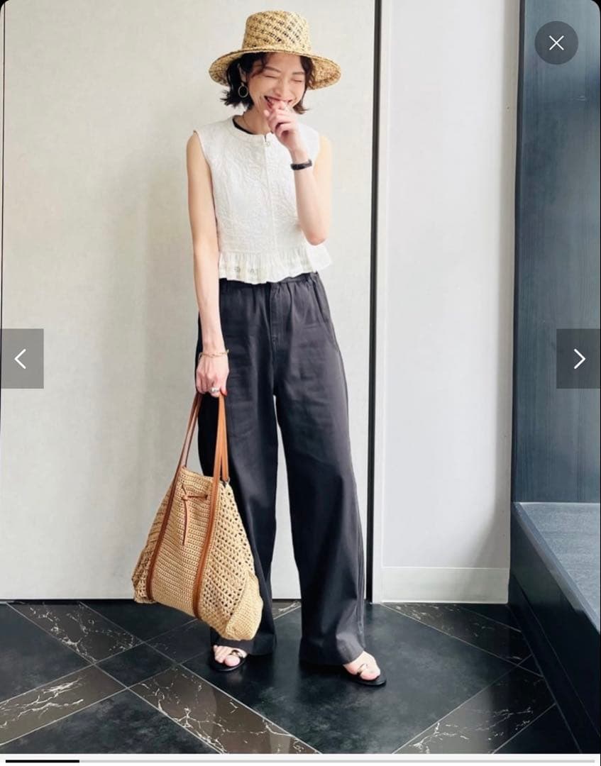 Spick and Span ギャザーチノ グレー 38