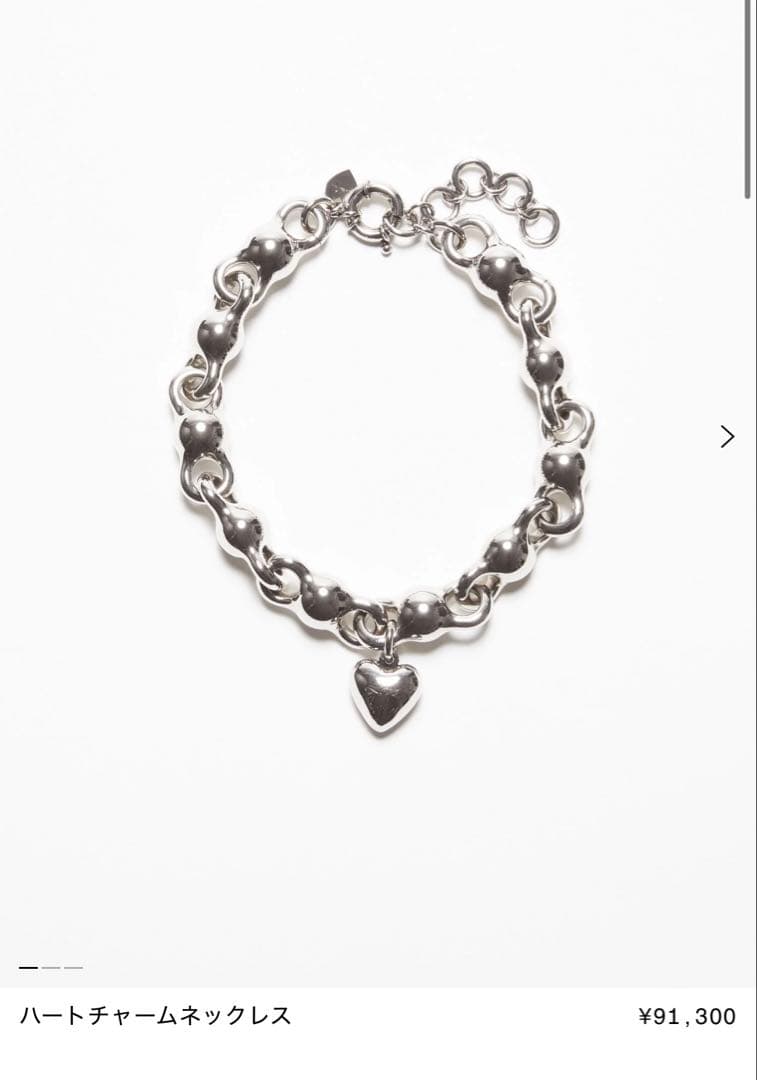 acne studios ハートチャームネックレス シルバー