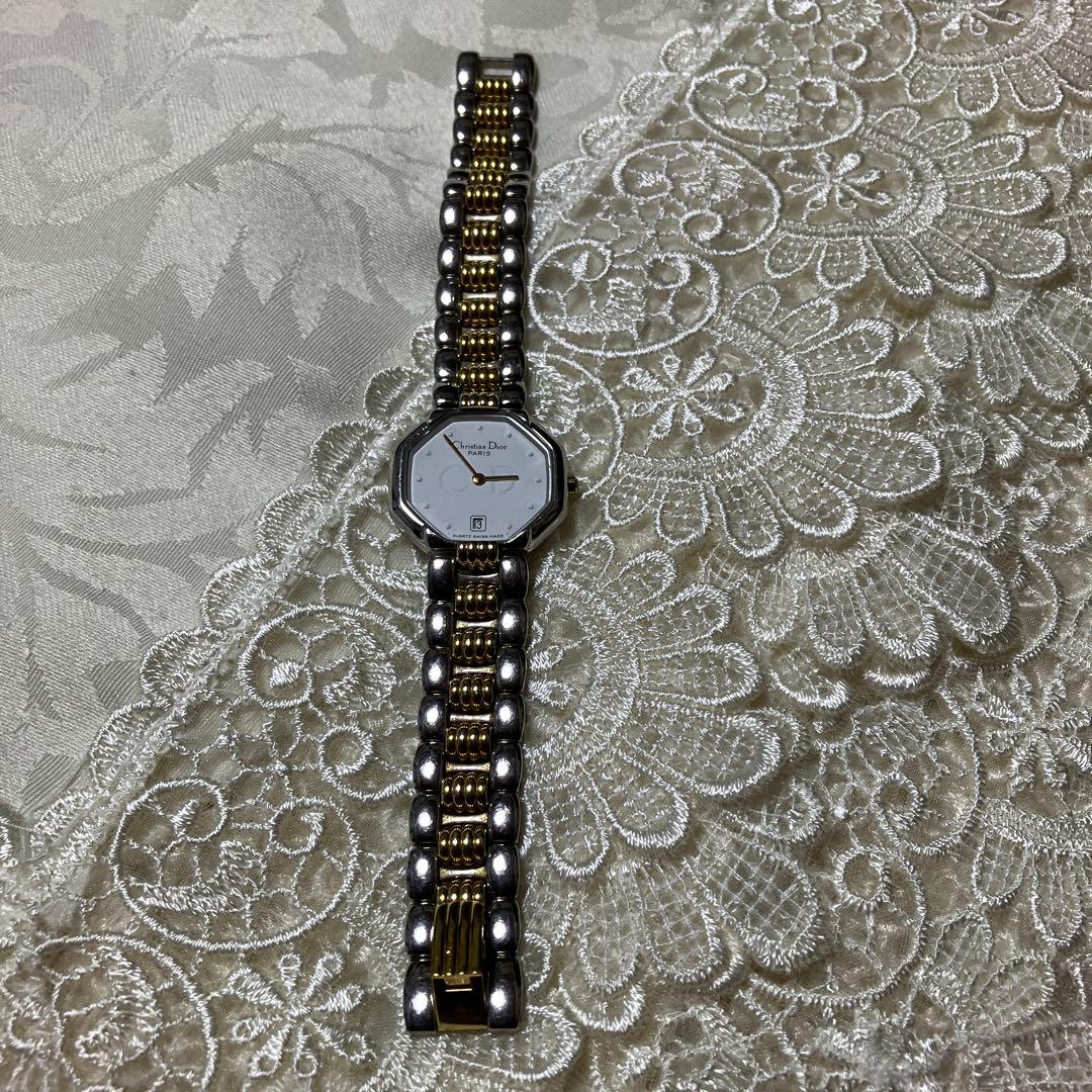 クリスチャン　ディオール シルバーコンビ　オクタゴン　 レディース腕時計