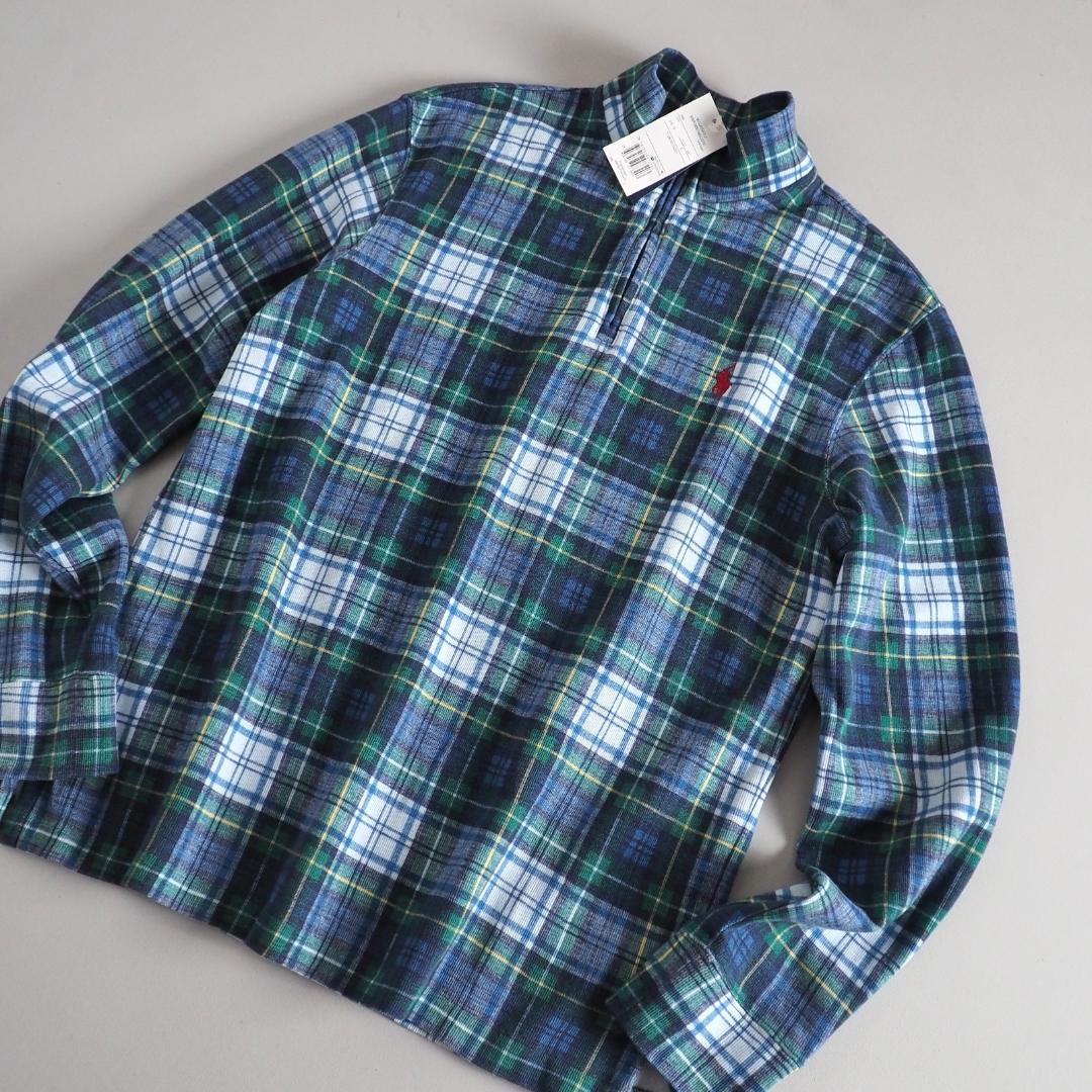 ラルフローレン　新品タグ付き　スウェット　ハーフジップ　チェック柄