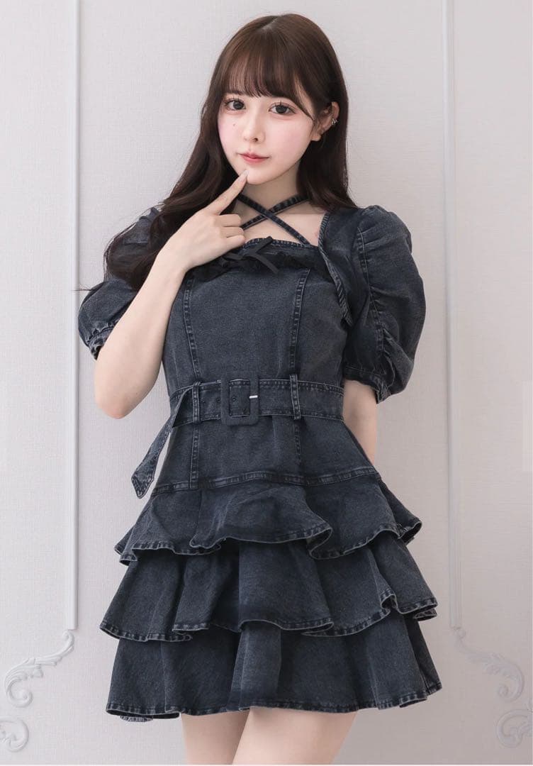 ティアードフリルミニワンピース