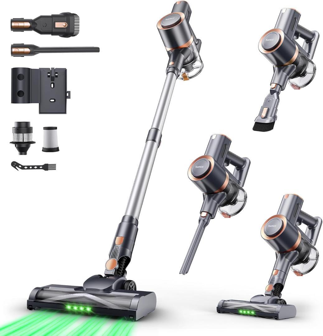 掃除機 コードレス　75Kpa　自立式　充電スタンド　グリーンLEDライト