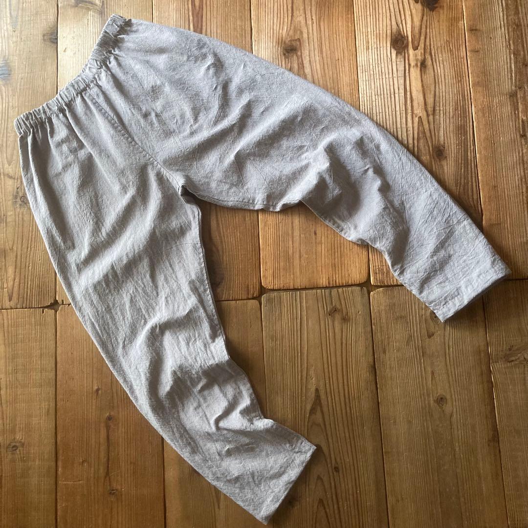 【ちょこたん】コットンリネン シンプルもんぺ グレー うなぎの寝床 L寸