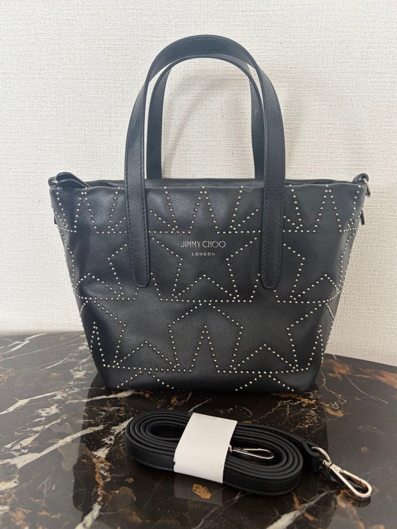JIMMY CHOO ブラック ハンドバッグ スタースタッズ