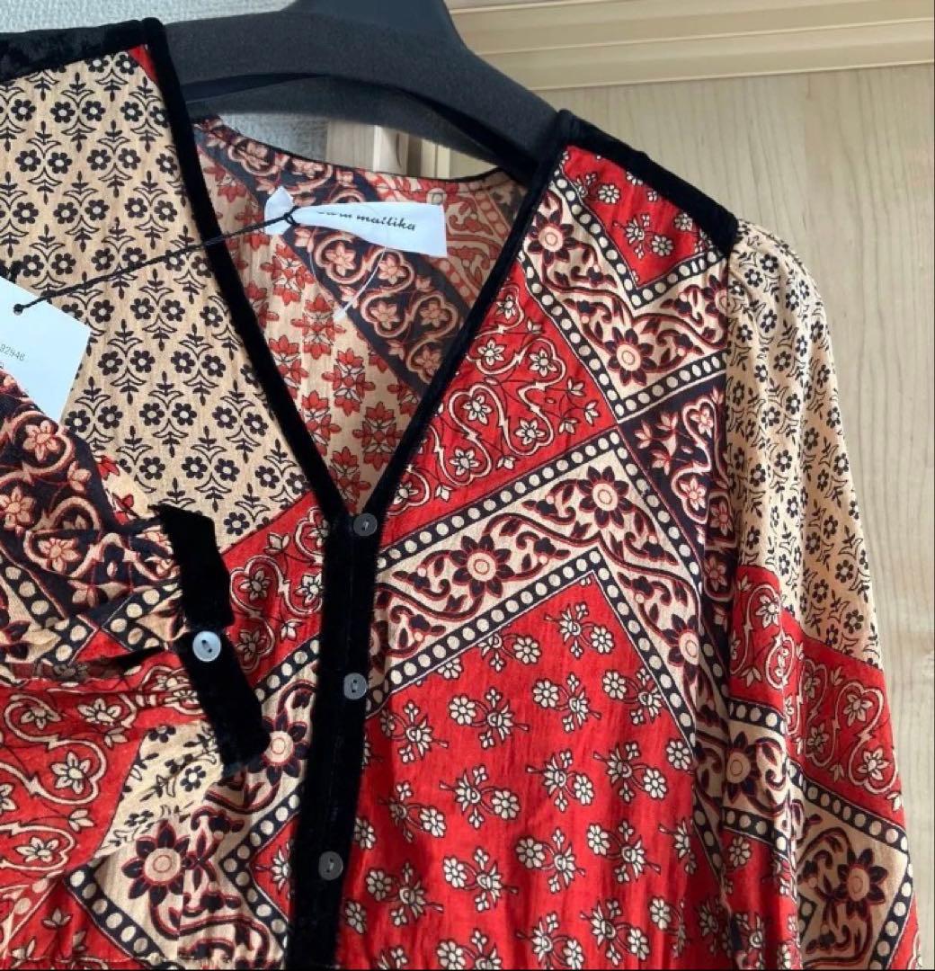 2/15迄早割TS中Sara mallika インド綿 バンダナ柄 ワンピース