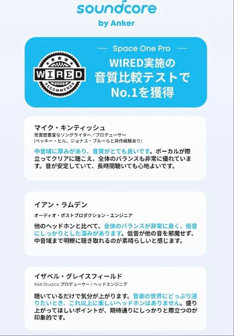 Anker soundcore Space One Pro アンカー　ヘッドホン