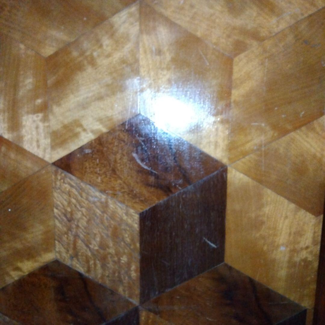 【昭和レトロ】最終値下げ♦ 木製下駄箱 （右端は傘立）✰寄木細工？