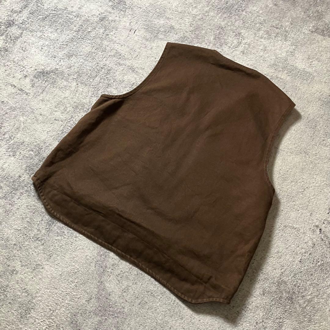 00sCarharttカーハートダックベスト裏地ボアブラウンワークメキシコ製XL